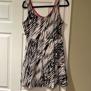 Printed fit and flare short dress